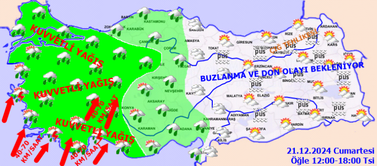 Meteorolojiden yağmur, kar ve fırtına uyarısı